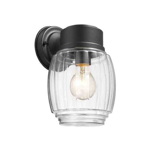 Lighting HOLDEN Transitional 1 Light Textured Black Outdoor Wall Sconce 10" Tall