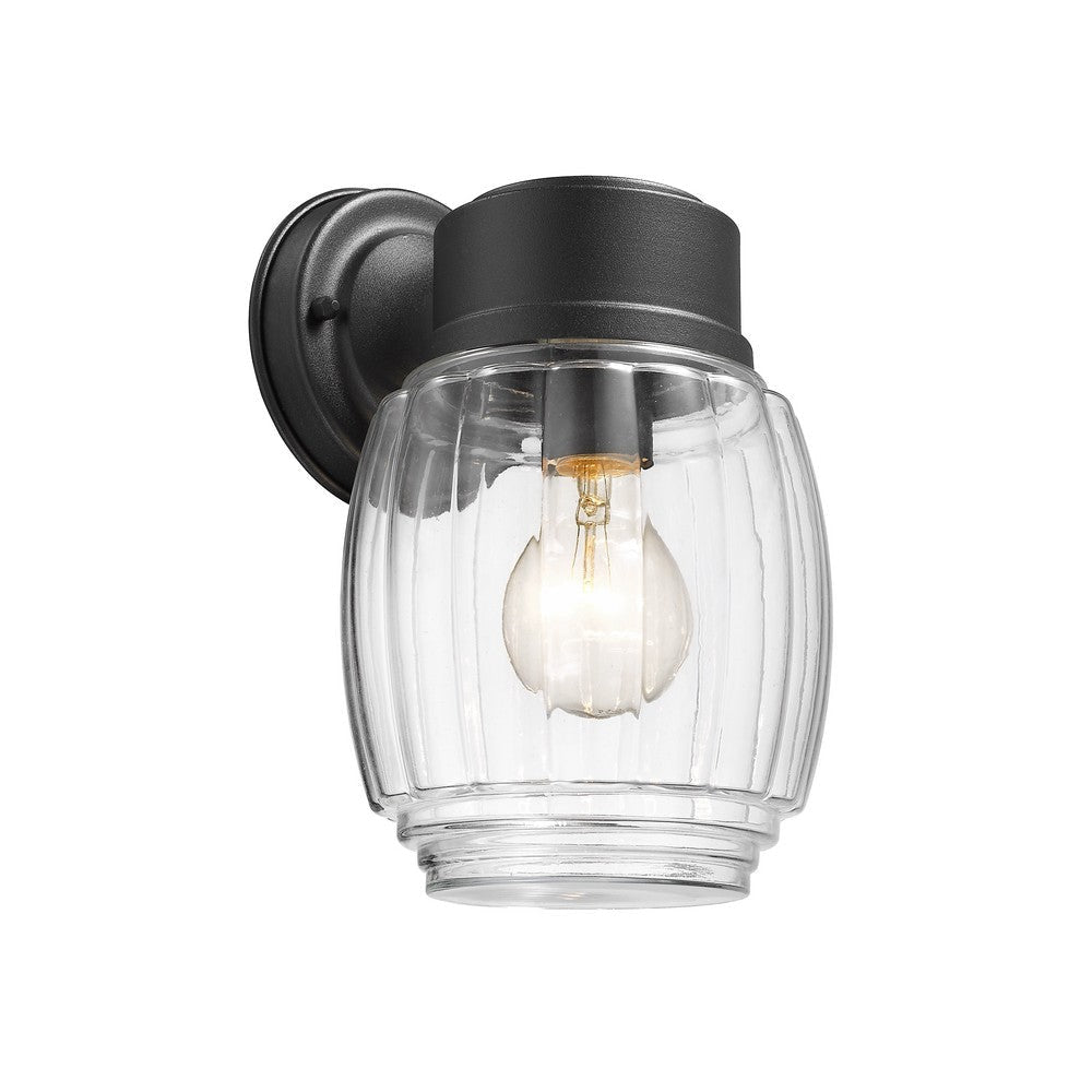 Lighting HOLDEN Transitional 1 Light Textured Black Outdoor Wall Sconce 10" Tall