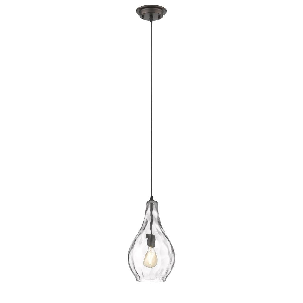 BROOKLYNN Transitional 1 Light Rubbed Bronze Ceiling Mini Pendant 9" Wide