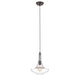 CHLOE Lighting LEAH Transitional 1 Light Rubbed Bronze Ceiling Mini Pendant 10" Wide