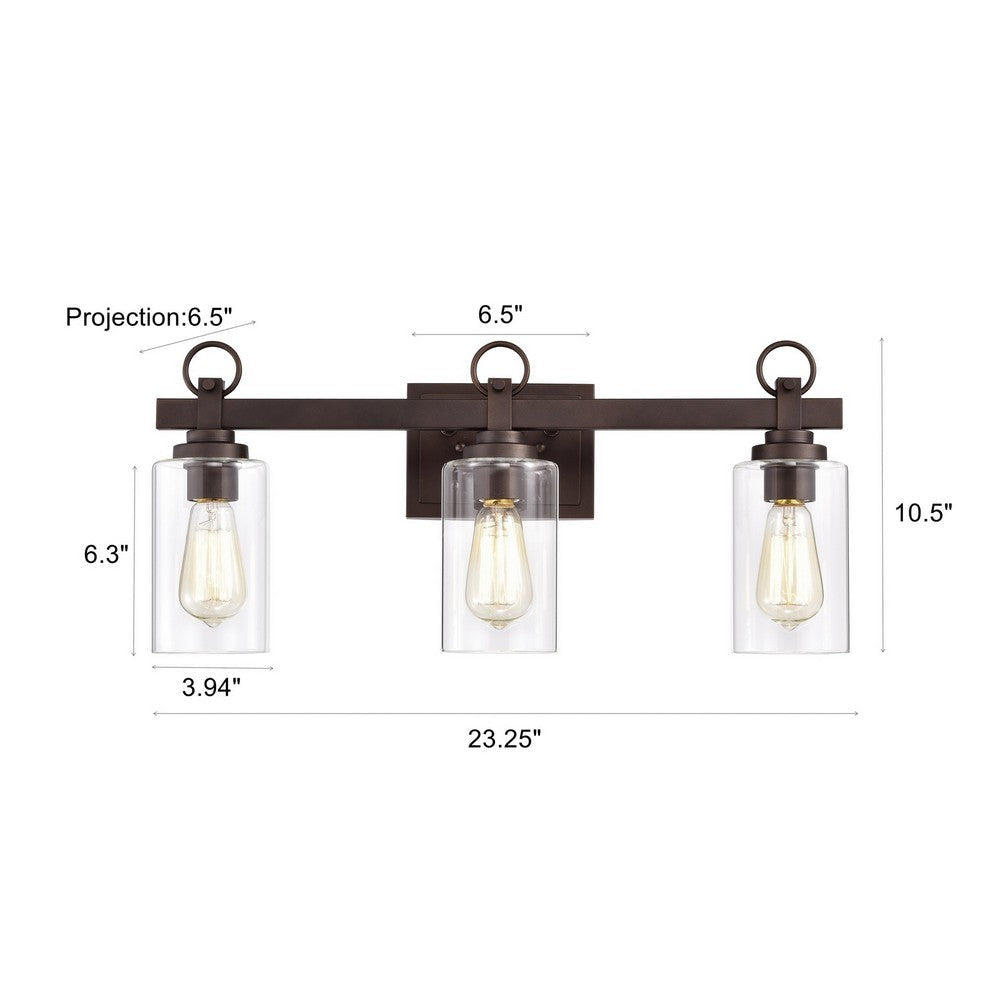 Chloe Lighting Exton Transitional 3 Light Oil Rubbed Bronze Bath Vanity Fixture 23’’ Wide CHL-CH2S105RB23-BL3