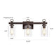 Chloe Lighting Exton Transitional 3 Light Oil Rubbed Bronze Bath Vanity Fixture 23’’ Wide CHL-CH2S105RB23-BL3