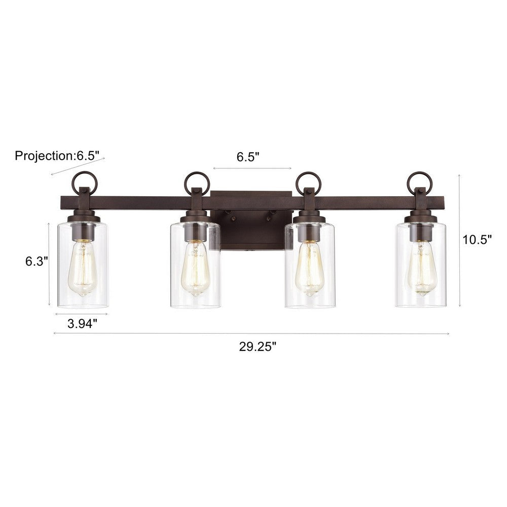 Chloe Lighting Exton Transitional 4 Light Oil Rubbed Bronze Bath Vanity Fixture 29’’ Wide CHL-CH2S105RB29-BL4