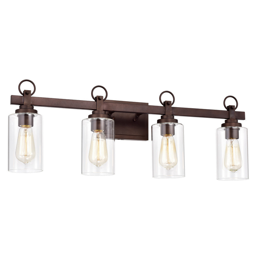 Chloe Lighting Exton Transitional 4 Light Oil Rubbed Bronze Bath Vanity Fixture 29" Wide