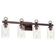 Chloe Lighting Exton Transitional 4 Light Oil Rubbed Bronze Bath Vanity Fixture 29" Wide