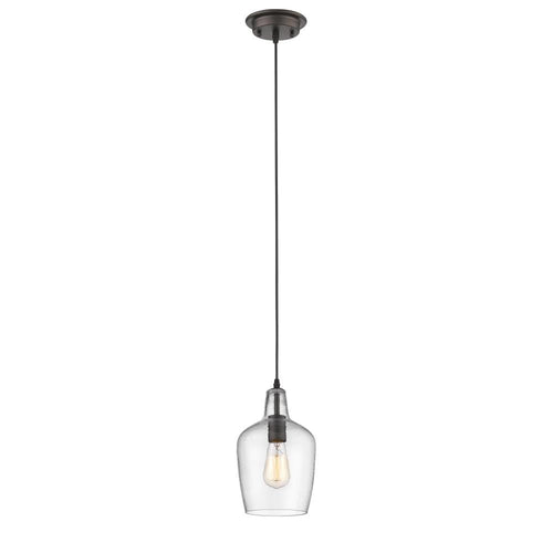 CHLOE Lighting ELLIE Transitional 1 Light Rubbed Bronze Ceiling Mini Pendant 7" Wide