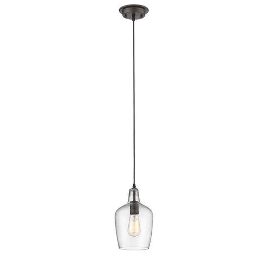 CHLOE Lighting ELLIE Transitional 1 Light Rubbed Bronze Ceiling Mini Pendant 7" Wide