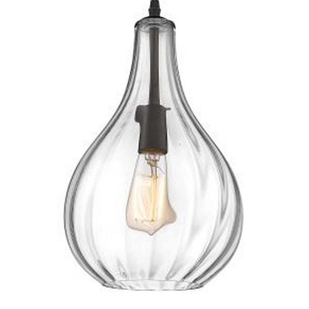 SAVANNAH Transitional 1 Light Rubbed Bronze Ceiling Mini Pendant 9’’ Wide CHL-CH2S107RB09-DP1