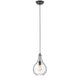 SAVANNAH Transitional 1 Light Rubbed Bronze Ceiling Mini Pendant 9" Wide