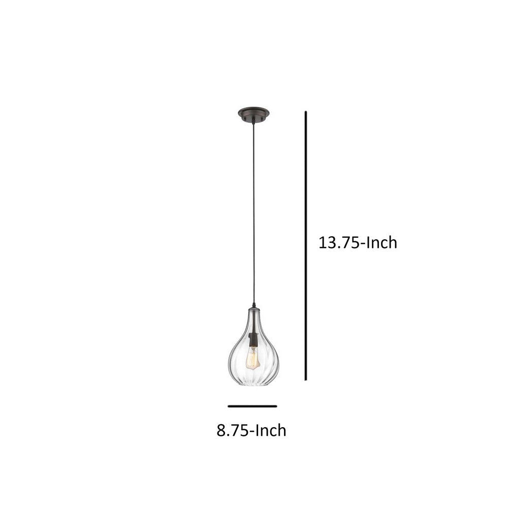 SAVANNAH Transitional 1 Light Rubbed Bronze Ceiling Mini Pendant 9’’ Wide CHL-CH2S107RB09-DP1
