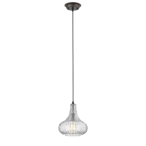 CHLOE Lighting ARIA Transitional 1 Light Rubbed Bronze Ceiling Mini Pendant 10" Wide
