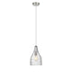Lighting JASMINE Transitional 1 Light Brushed Nickel Mini Ceiling Pendant 7" Wide