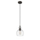Transitional 1 Light 7.5’’ Mini Ceiling Pendant with Glass Downlight Bronze CHL-CH2S113RB08-DP1