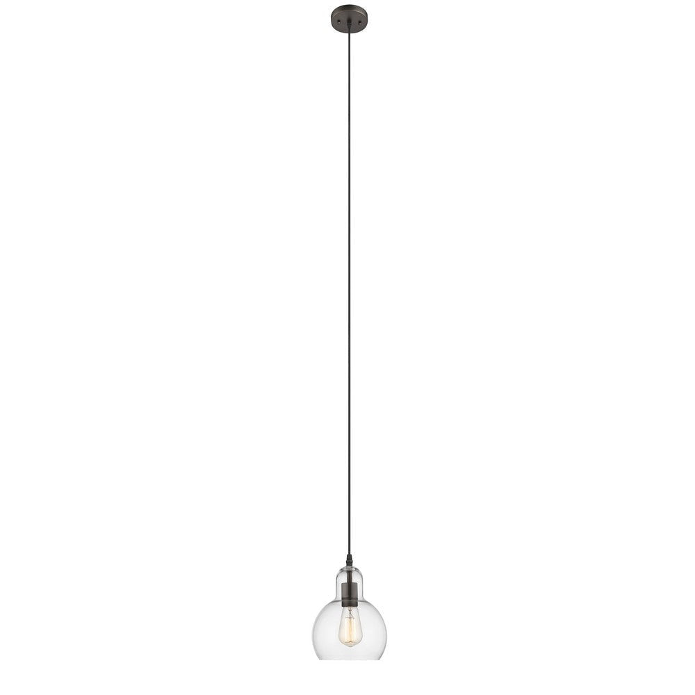 Transitional 1 Light 7.5’’ Mini Ceiling Pendant with Glass Downlight Bronze CHL-CH2S113RB08-DP1