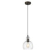 Transitional 1 Light 7.5" Mini Ceiling Pendant with Glass Downlight, Bronze