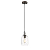 Transitional 1 Light 5.5" Mini Ceiling Pendant with Glass Downlight, Bronze