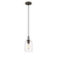 Transitional 1 Light 5.5" Mini Ceiling Pendant with Glass Downlight, Bronze
