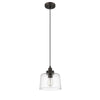 Transitional 1 Light 9’’ Mini Ceiling Pendant with Glass Downlight Bronze CHL-CH2S115RB09-DP1