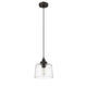 Transitional 1 Light 9’’ Mini Ceiling Pendant with Glass Downlight Bronze CHL-CH2S115RB09-DP1