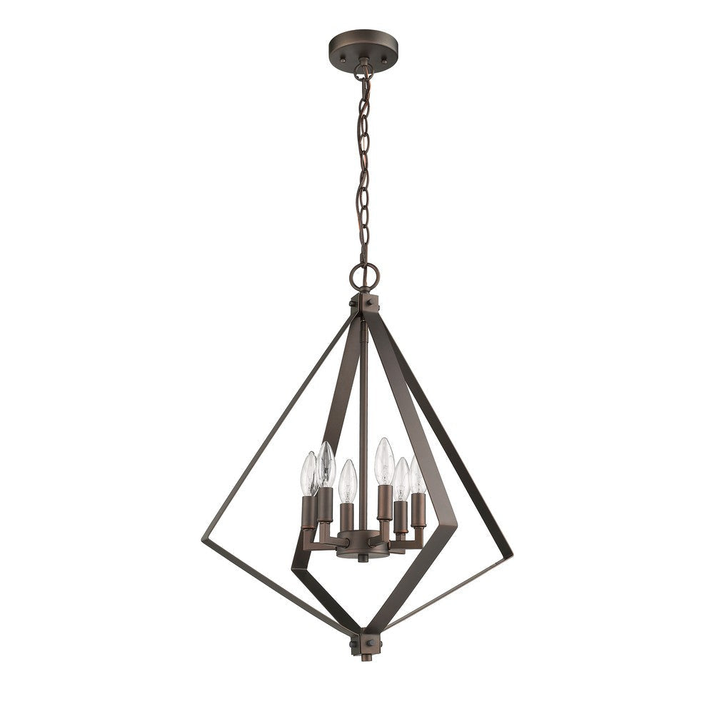 Lighting HUDSON Transitional 6 Light Rubbed Bronze Ceiling Pendant 20’’ Wide CHL-CH2S116RB20-UP6