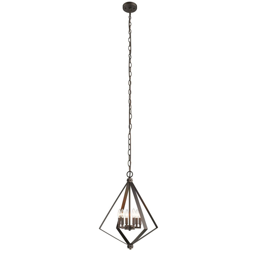 Lighting HUDSON Transitional 6 Light Rubbed Bronze Ceiling Pendant 20’’ Wide CHL-CH2S116RB20-UP6