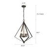 Lighting HUDSON Transitional 6 Light Rubbed Bronze Ceiling Pendant 20’’ Wide CHL-CH2S116RB20-UP6