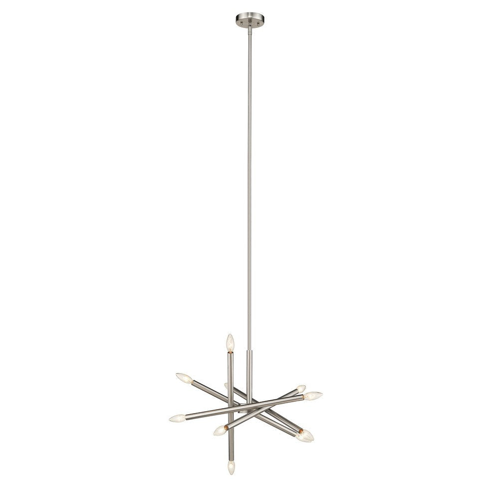 Lighting ADALYNN Transitional 10 Light Brushed Nickel Ceiling Pendant 19’’ Wide CHL-CH2S117BN19-DPX