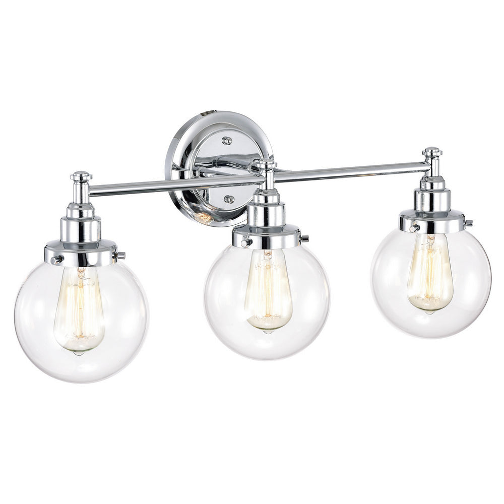 Chloe Lighting Milo Transitional 3 Light Chrome Bath Vanity Fixture 24" Wide