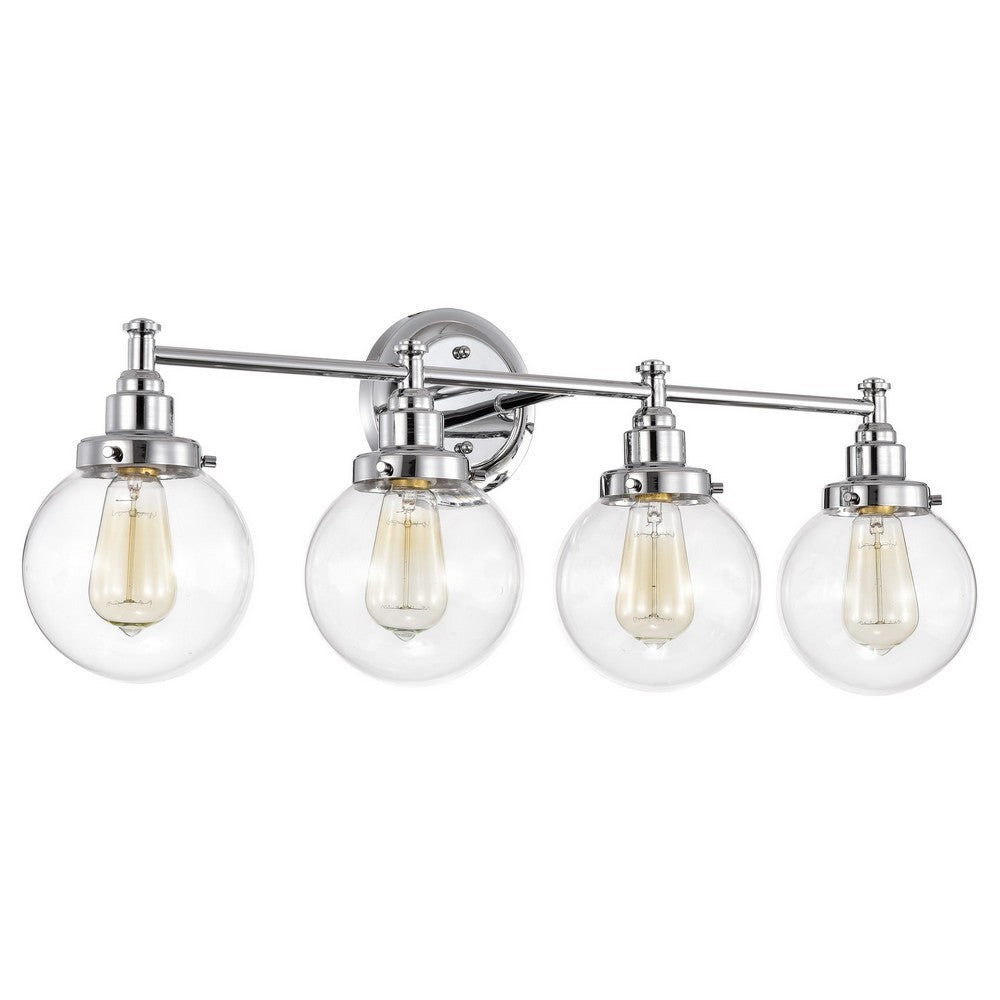 Chloe Lighting Milo Transitional 4 Light Chrome Bath Vanity Fixture 30’’ Wide CHL-CH2S118CM30-BL4