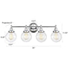 Chloe Lighting Milo Transitional 4 Light Chrome Bath Vanity Fixture 30’’ Wide CHL-CH2S118CM30-BL4
