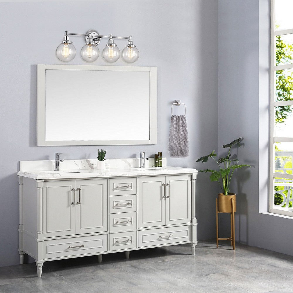 Chloe Lighting Milo Transitional 4 Light Chrome Bath Vanity Fixture 30" Wide