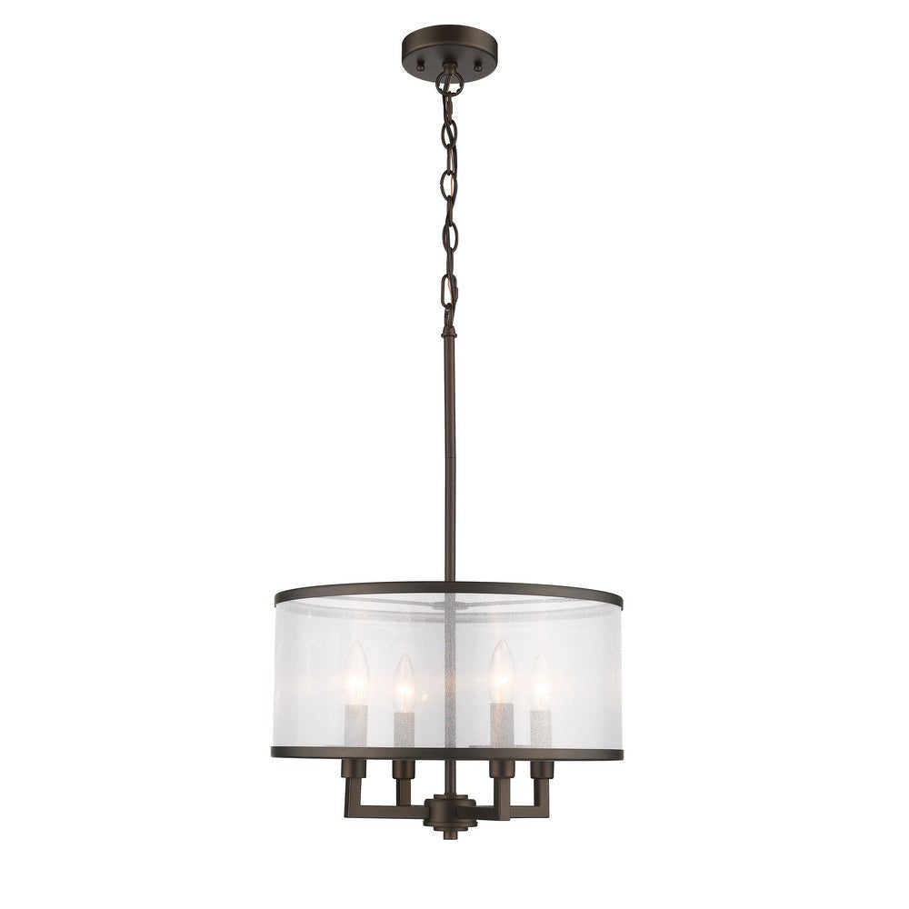 Lighting VALENTINA Transitional 4 Light  Rubbed Bronze Ceiling Pendant 16" Wide