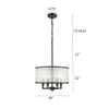 Lighting VALENTINA Transitional 4 Light Rubbed Bronze Ceiling Pendant 16’’ Wide CHL-CH2S121RB16-UP4