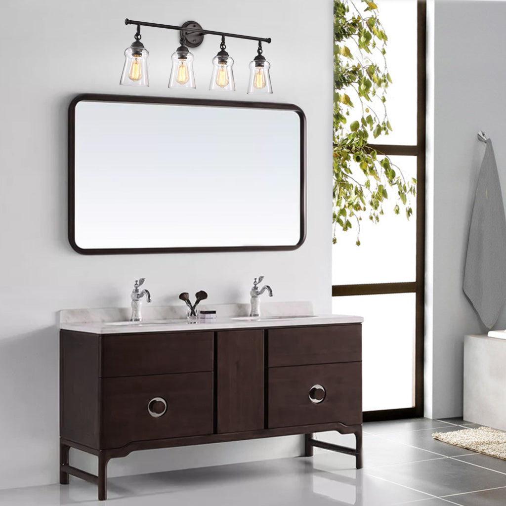 Lighting CHERYL Contemporary 4 Light Rubbed Bronze Bath Vanity Fixture 30’’ Width CHL-CH2S122RB30-BL4