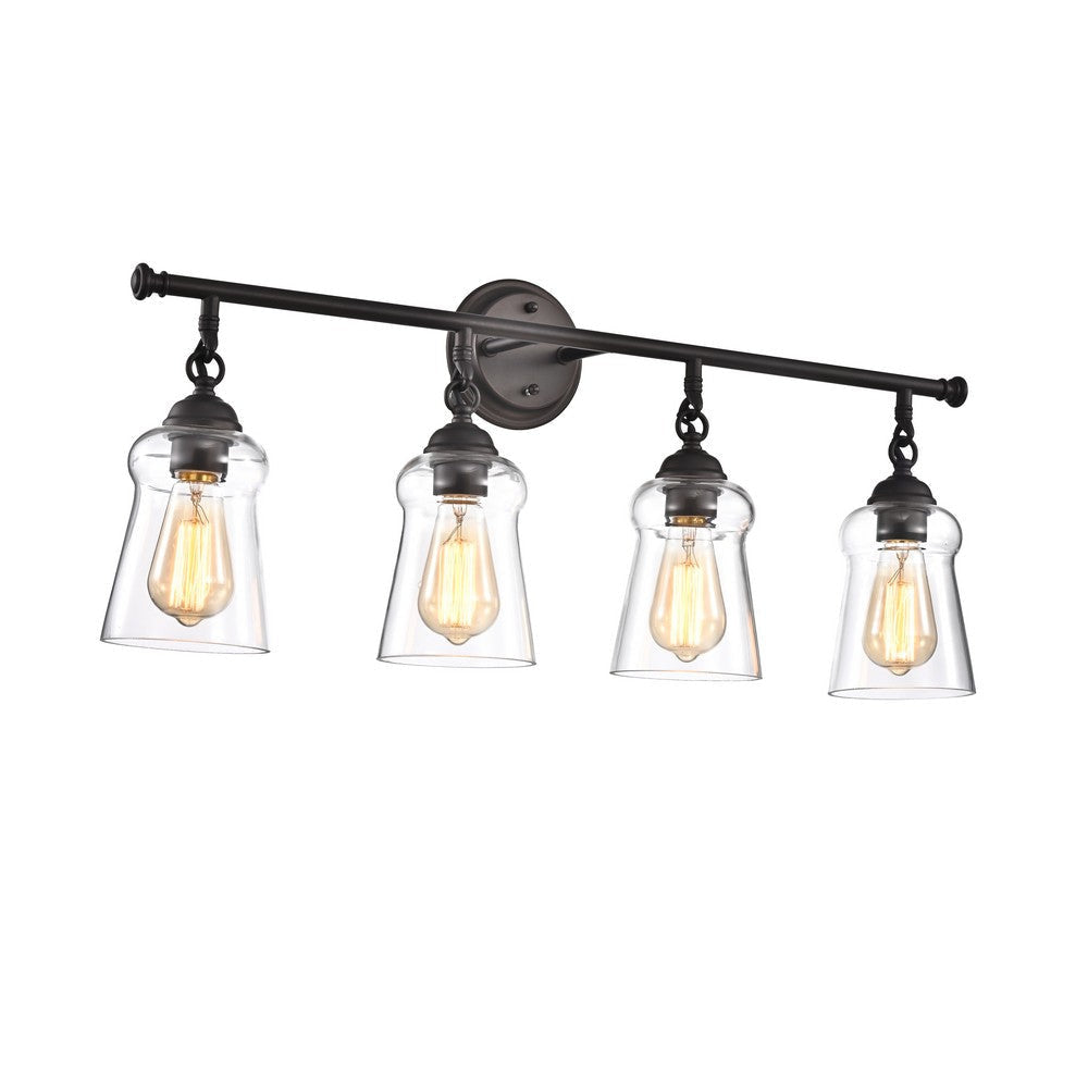 Lighting CHERYL Contemporary 4 Light Rubbed Bronze Bath Vanity Fixture 30" Width