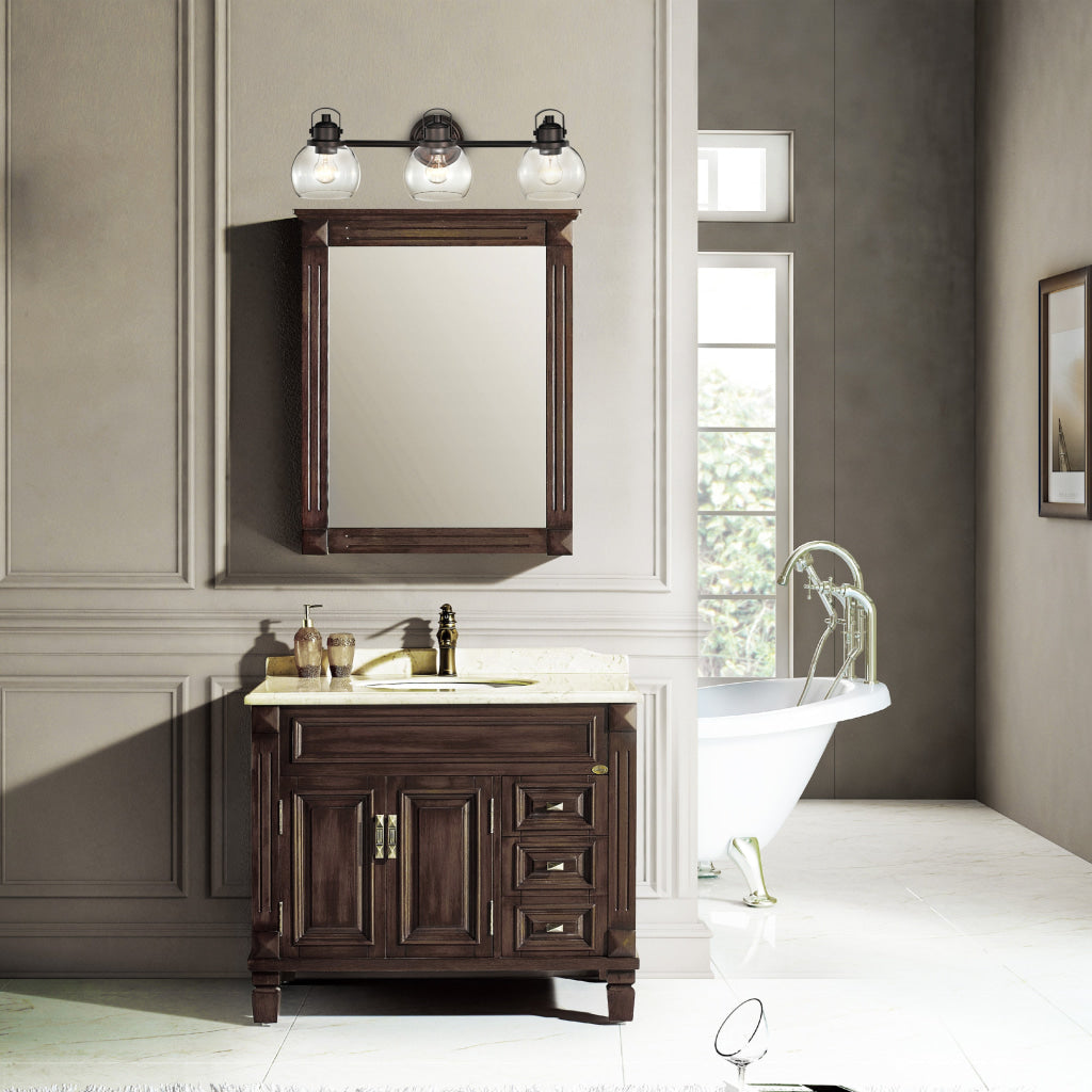 Lighting JANICE Contemporary 3 Light Rubbed Bronze Bath Vanity Fixture 26’’ Width CHL-CH2S123RB26-BL3