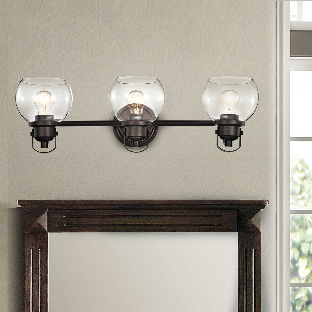 Lighting JANICE Contemporary 3 Light Rubbed Bronze Bath Vanity Fixture 26" Width