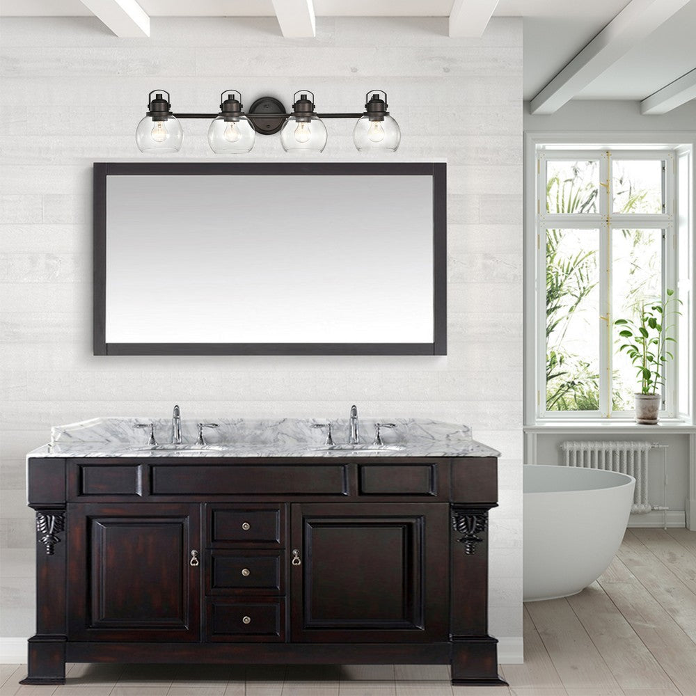 Lighting JANICE Contemporary 4 Light Rubbed Bronze Bath Vanity Fixture 34" Width