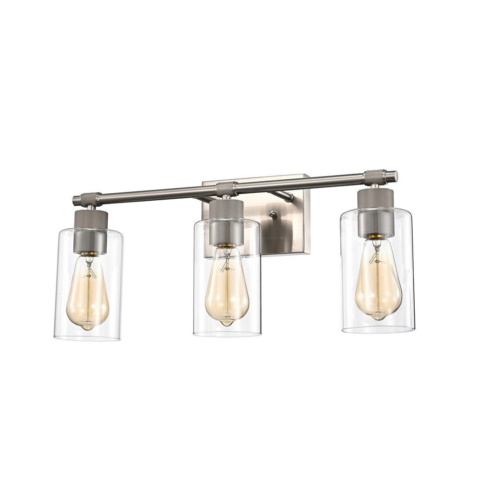 Lighting MERCY Contemporary 3 Light Brushed Nickel Bath Vanity Fixture 22’’ Width CHL-CH2S124BN22-BL3