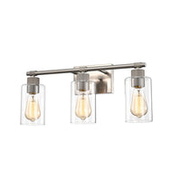 Lighting MERCY Contemporary 3 Light Brushed Nickel Bath Vanity Fixture 22" Width