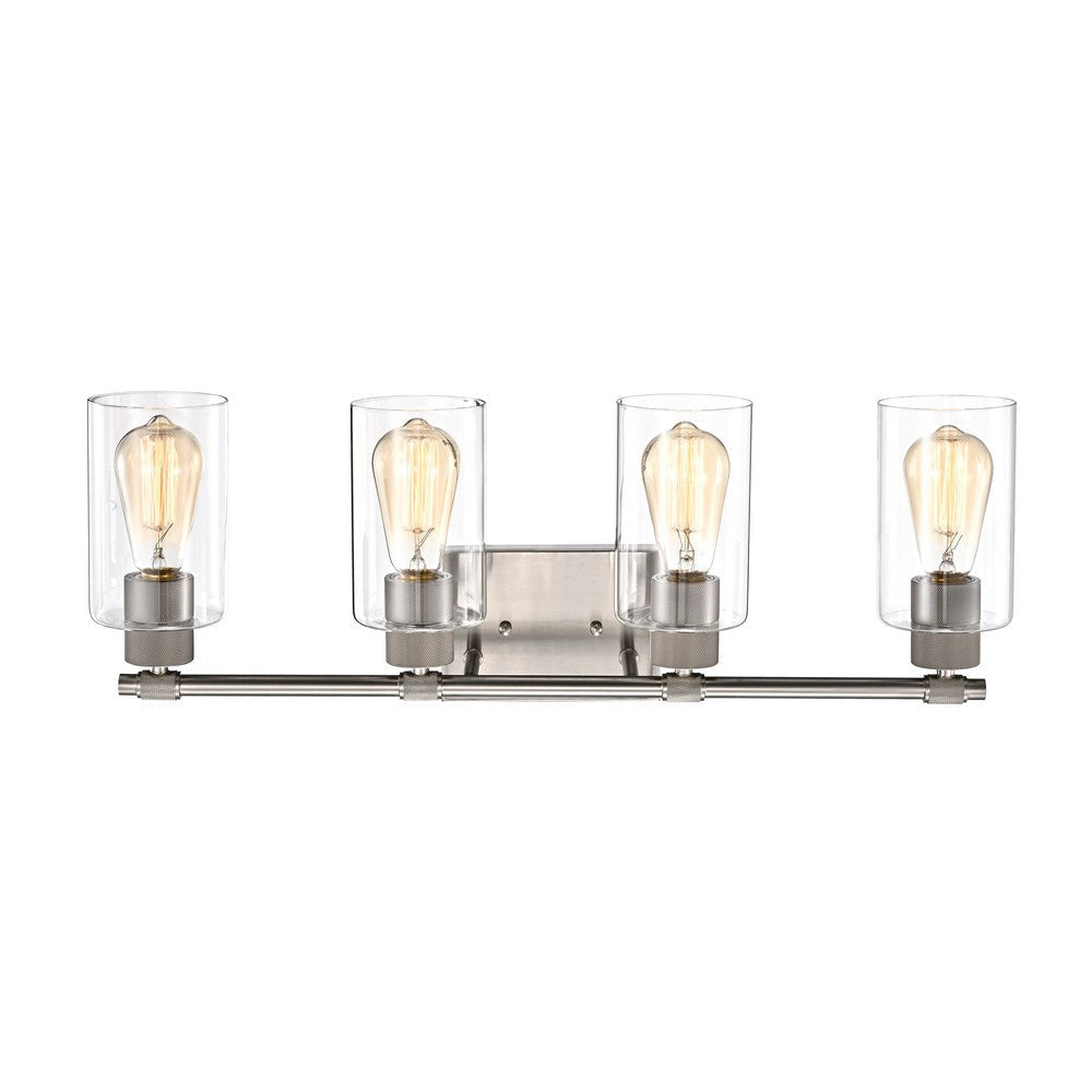 Lighting MERCY Contemporary 4 Light Brushed Nickel Bath Vanity Fixture 27’’ Width CHL-CH2S124BN27-BL4