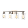 Lighting MERCY Contemporary 4 Light Brushed Nickel Bath Vanity Fixture 27" Width