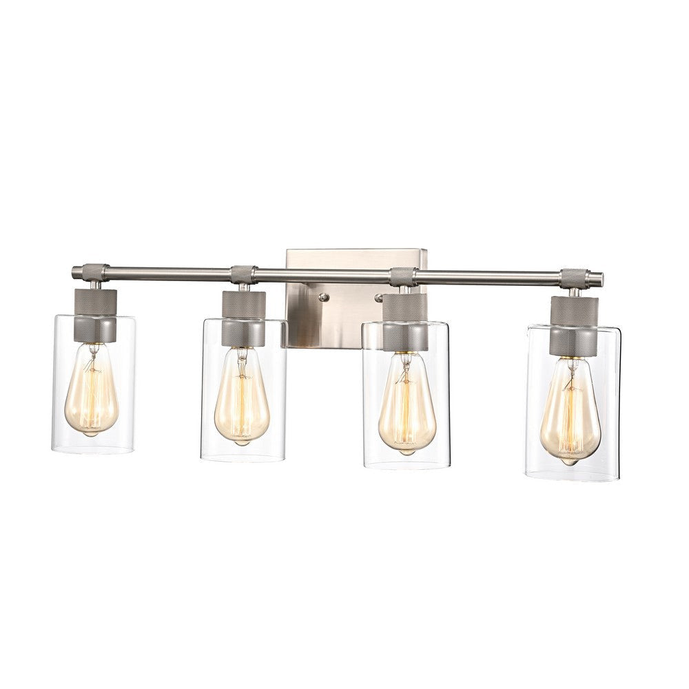 Lighting MERCY Contemporary 4 Light Brushed Nickel Bath Vanity Fixture 27" Width