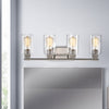 Lighting MERCY Contemporary 4 Light Brushed Nickel Bath Vanity Fixture 27" Width