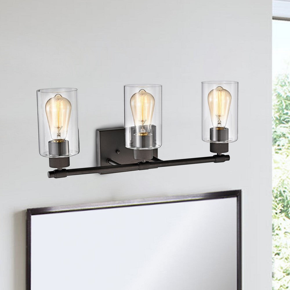 Lighting MERCY Contemporary 3 Light Rubbed Bronze Bath Vanity Fixture 22" Width