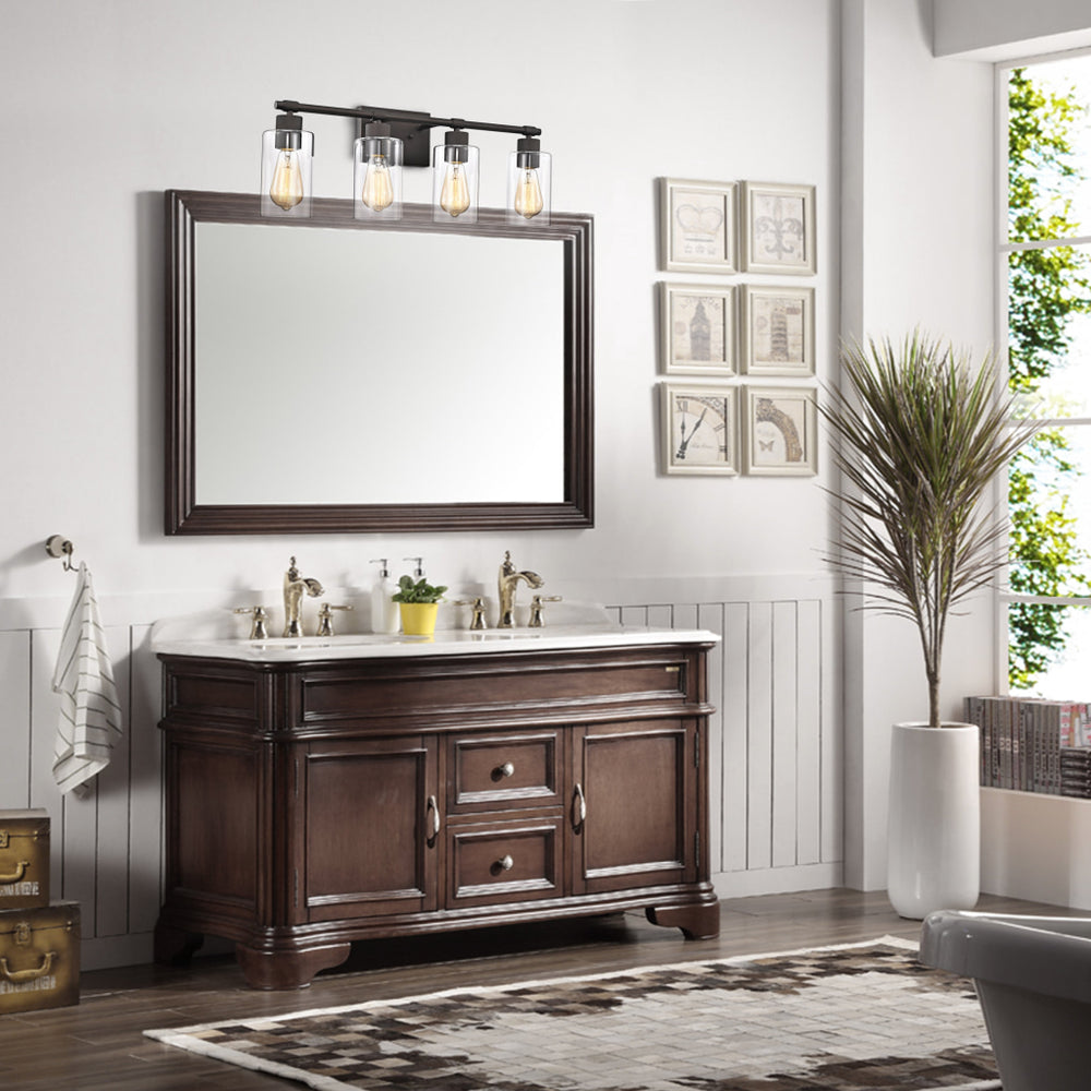 Lighting MERCY Contemporary 4 Light Rubbed Bronze Bath Vanity Fixture 27’’ Width CHL-CH2S124RB27-BL4