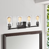 Lighting MERCY Contemporary 4 Light Rubbed Bronze Bath Vanity Fixture 27" Width
