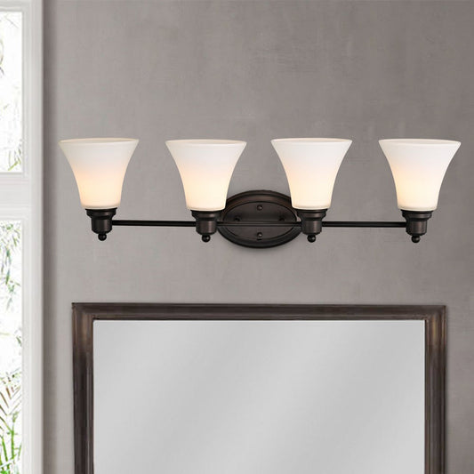 Lighting JANET Contemporary 4 Light Rubbed Bronze Bath Vanity Fixture 30" Width