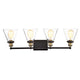 Lighting BONNIE Contemporary 4 Light Rubbed Bronze Bath Vanity Fixture 32’’ Width CHL-CH2S126RB32-BL4