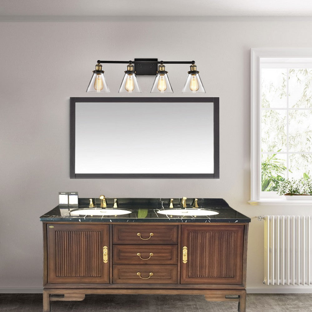 Lighting BONNIE Contemporary 4 Light Rubbed Bronze Bath Vanity Fixture 32" Width